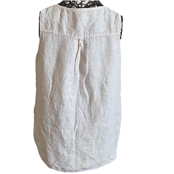 Valentina Naldi Linen Tank Top M Fringe Popover Shell Boho Lagenlook Italy - Picture 2 of 7